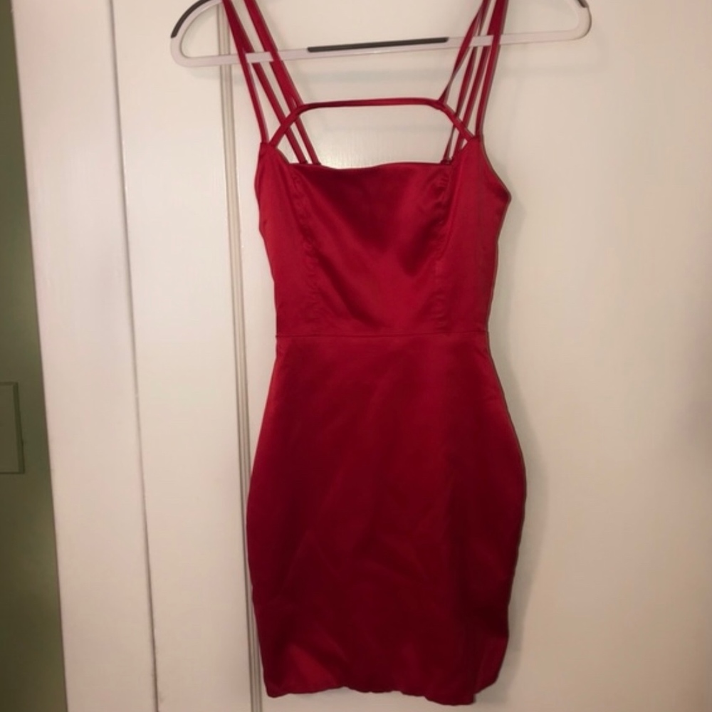 Cut-Out Satin Mini Dress from OhPolly